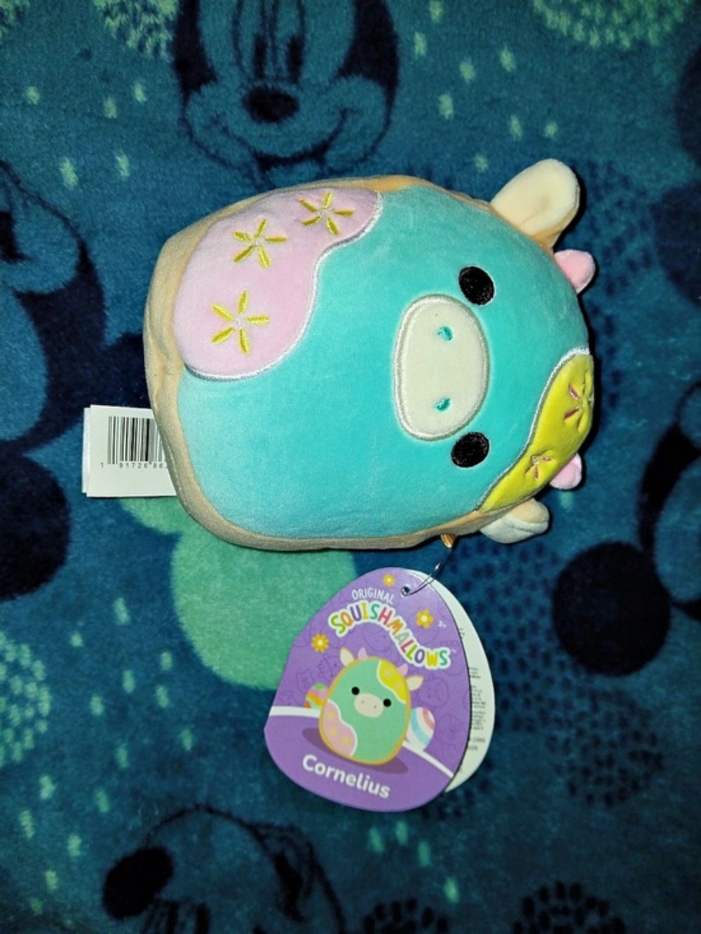Squishmallows Cornelius the Cookie Cow Plush Blue & Pink